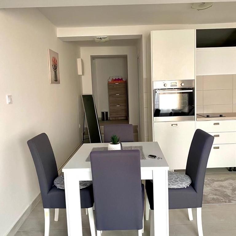 Kuchyň nebo kuchyňský kout v ubytování Apartmani VRELO