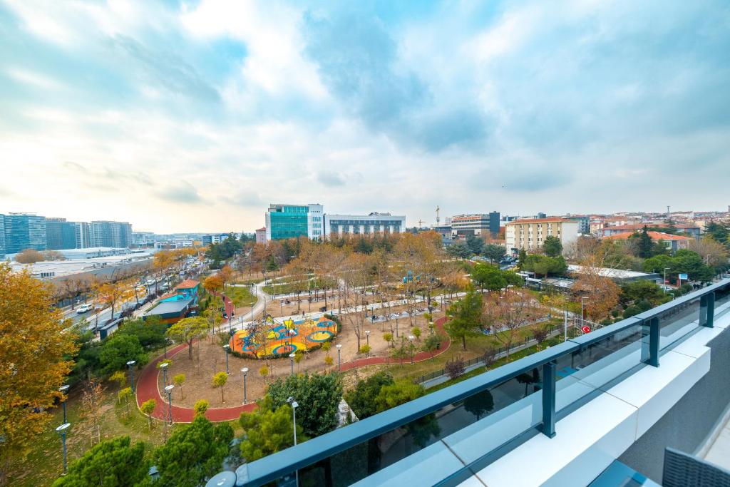 a view of a city from a balcony at Luxury Life Suites in Istanbul