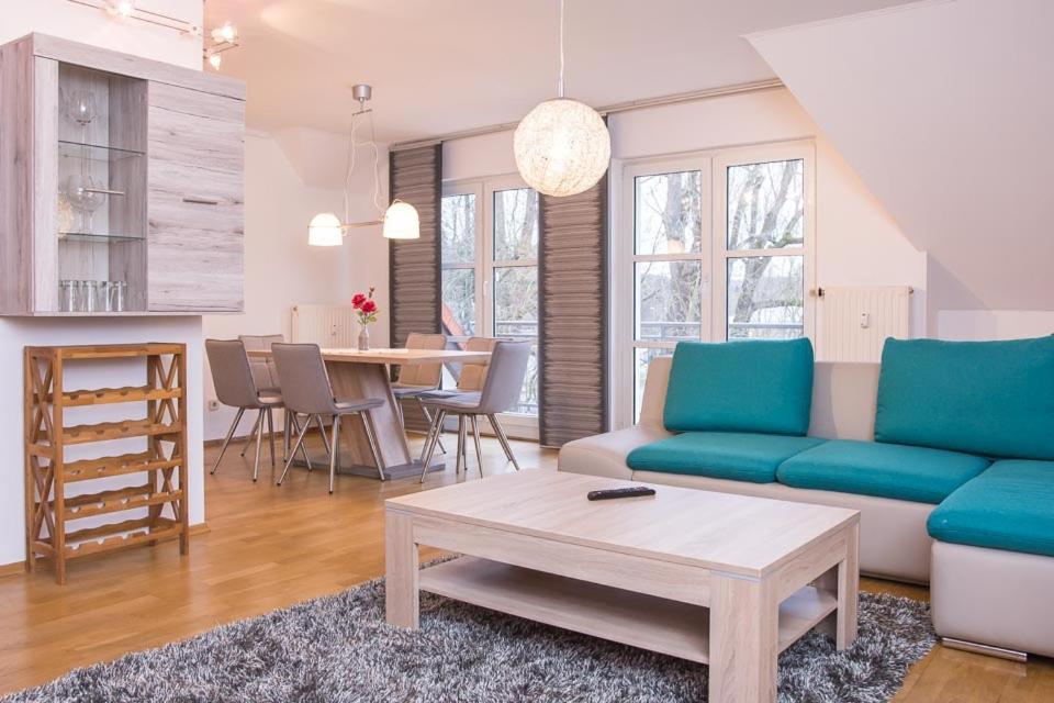 Χώρος καθιστικού στο Ferienwohnung Drei Schwäne