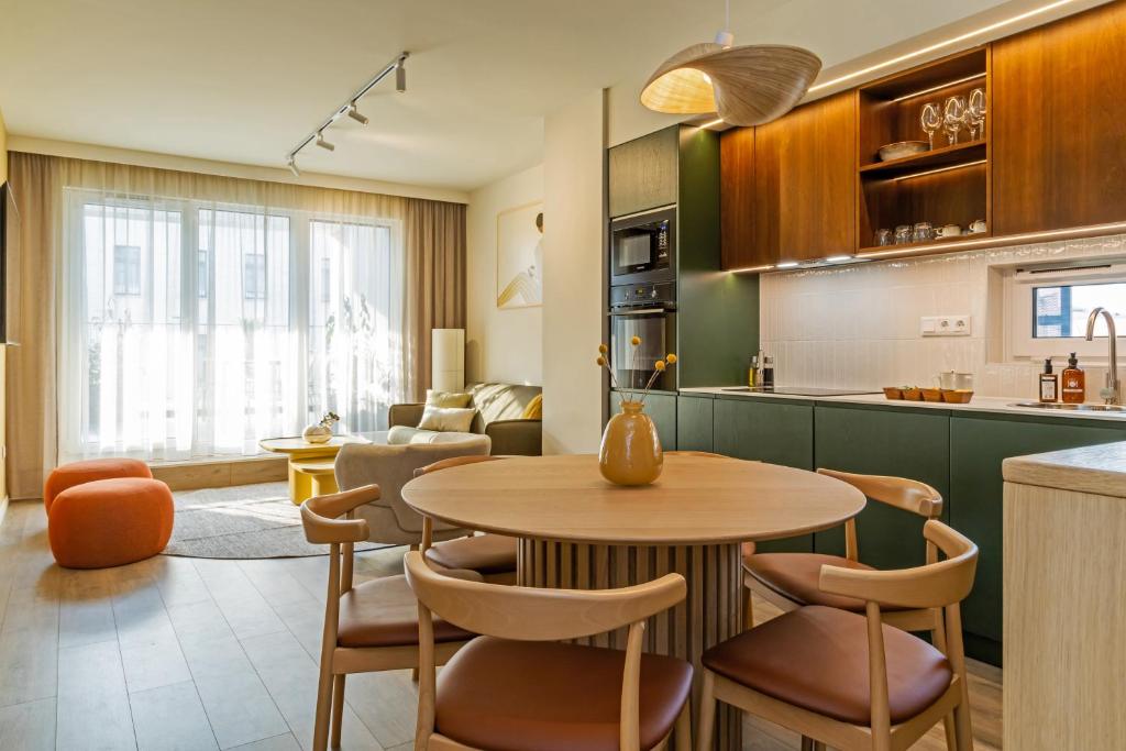 Kuchyň nebo kuchyňský kout v ubytování Marone Suites Budapest