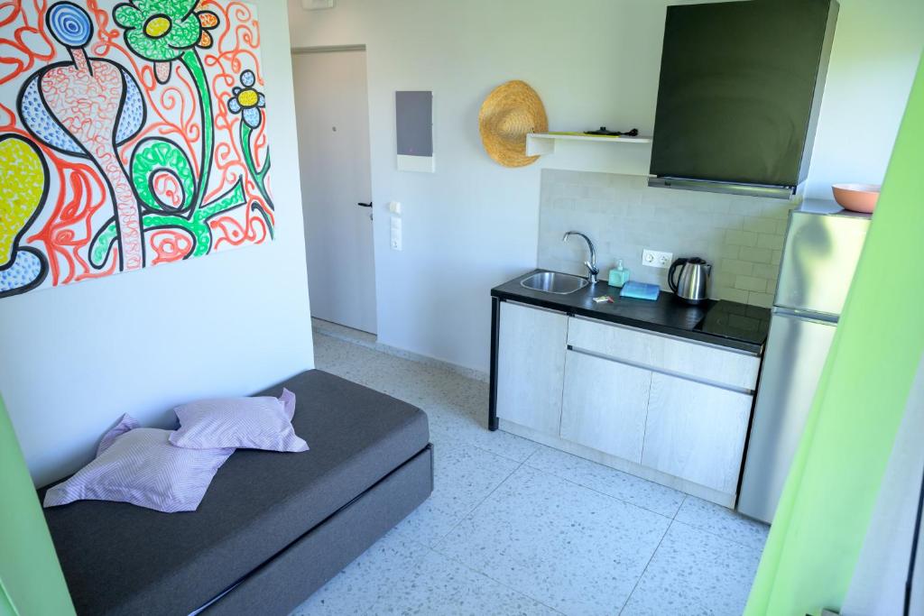 Kuchyň nebo kuchyňský kout v ubytování Bikini Apartments