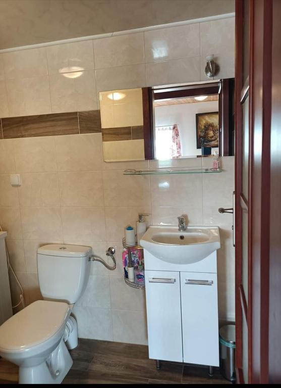 Kúpeľňa v ubytovaní Wczasy na Kaszubach u Hani