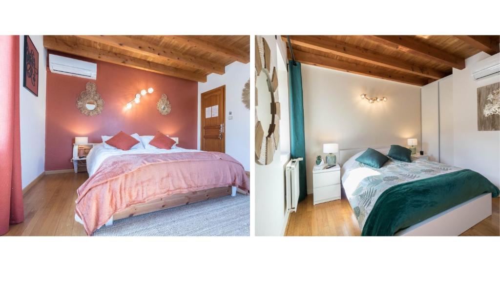 Postel nebo postele na pokoji v ubytování La maison d'Hôtes Du Moulin