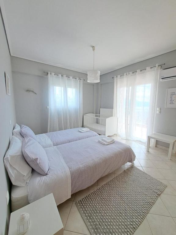 Letto o letti in una camera di Up on the hill