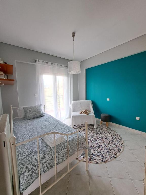 Letto o letti in una camera di Up on the hill
