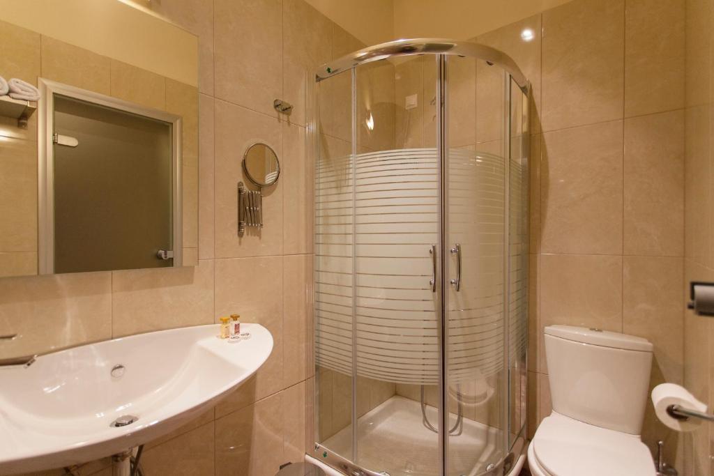 Koupelna v ubytování Hotel Aheron