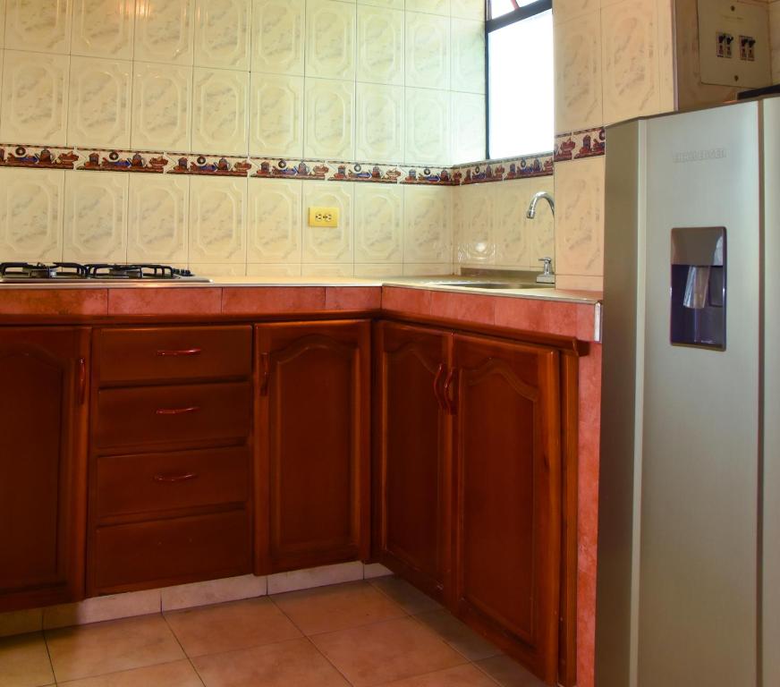 Kuchyň nebo kuchyňský kout v ubytování Apartahotel Doble3