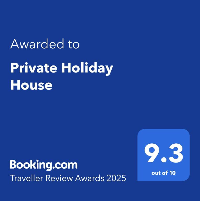Certifikát, hodnocení, plakát nebo jiný dokument vystavený v ubytování Private Holiday House