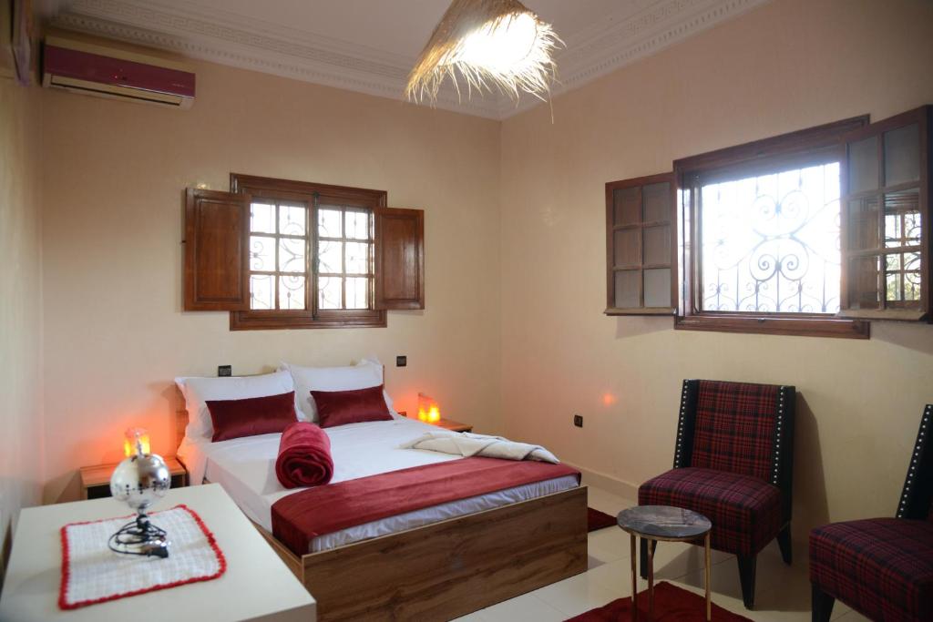 Postel nebo postele na pokoji v ubytování Eco Farm Tayssir Marrakech