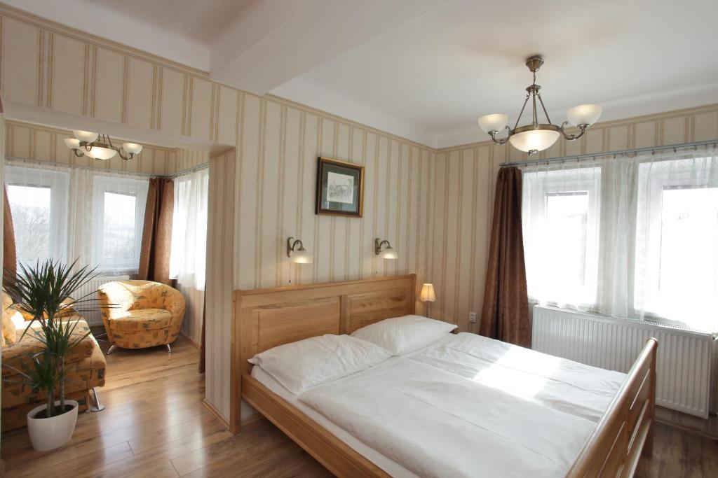 Postel nebo postele na pokoji v ubytování Hotel Štekl - Hrubá Skála