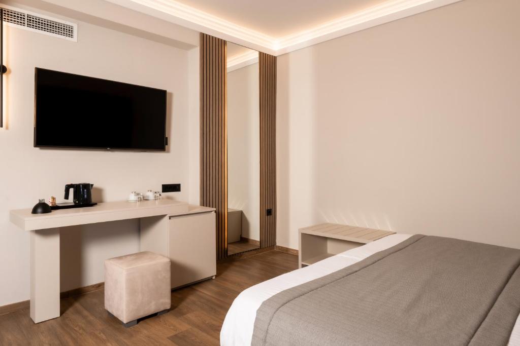 TV a/nebo společenská místnost v ubytování Palatino Hotel