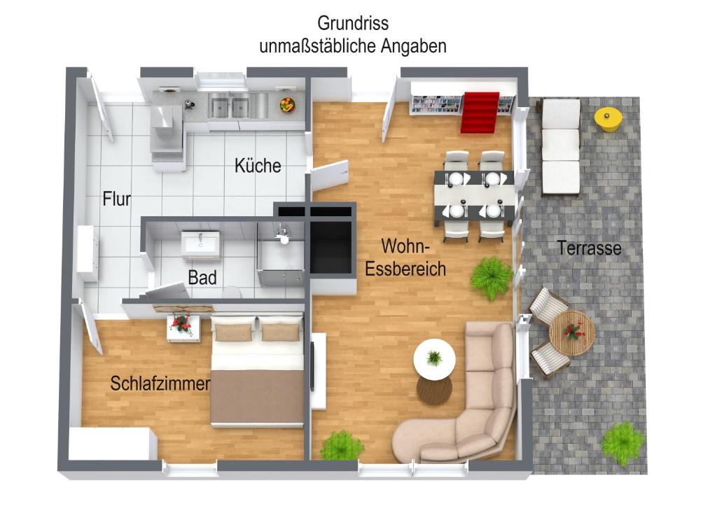 Půdorys ubytování Taras Ferienwohnung