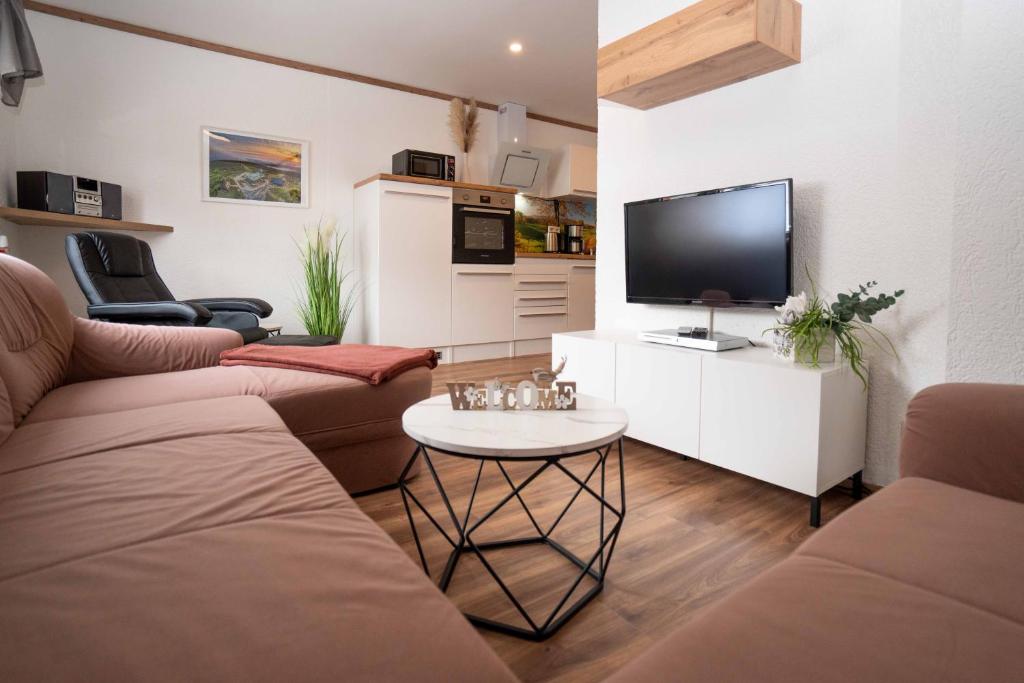 TV a/nebo společenská místnost v ubytování Ferienhaus Glöckner