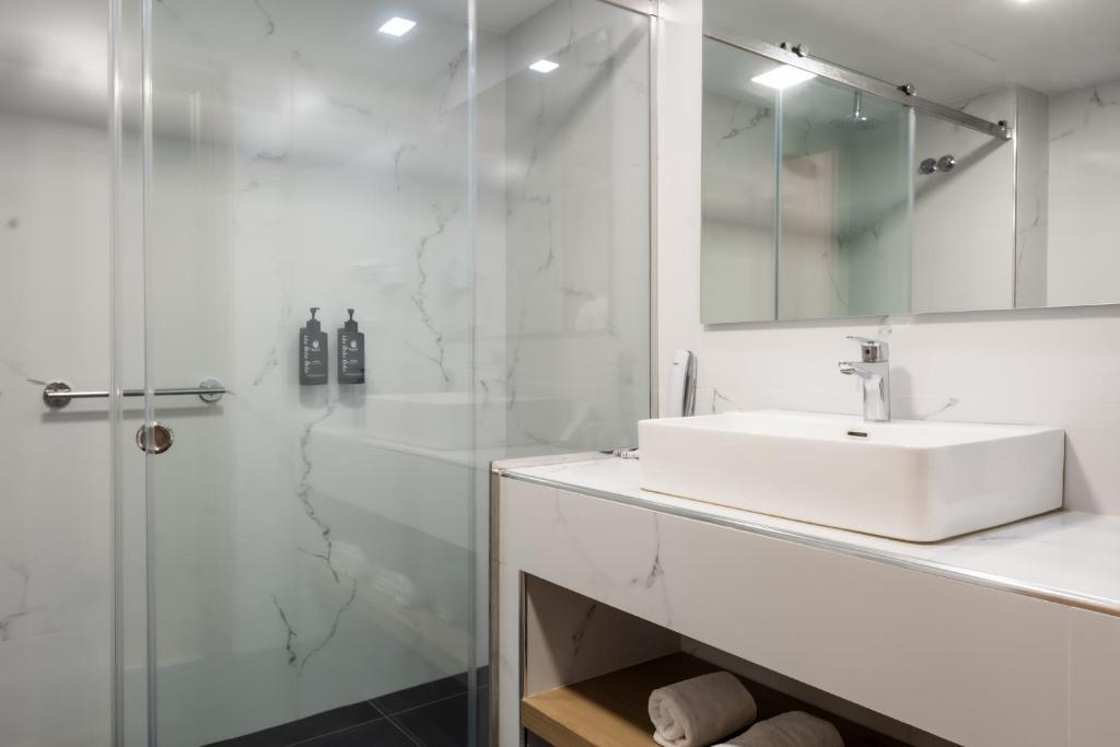 Koupelna v ubytování Palatino Hotel