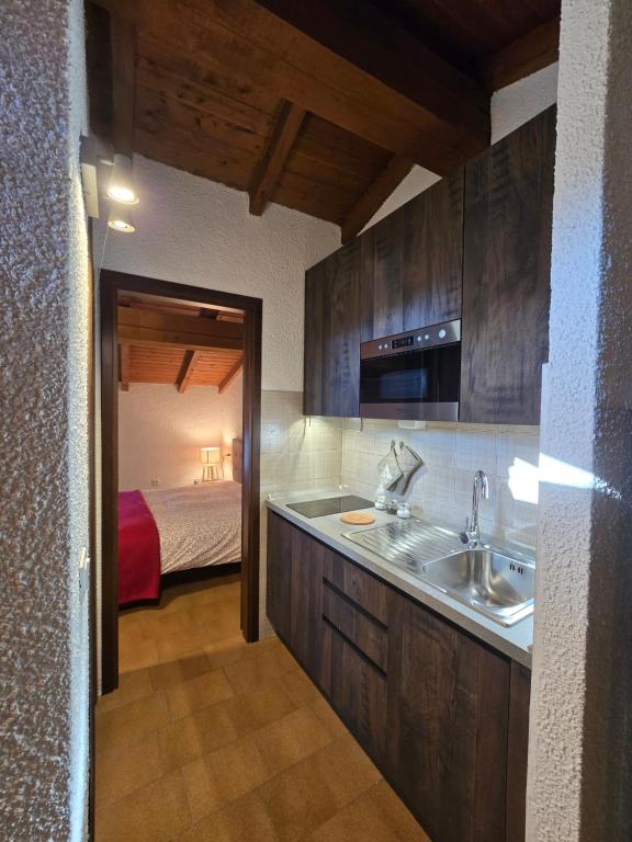 A kitchen or kitchenette at bb26 apartment mountain Lozio