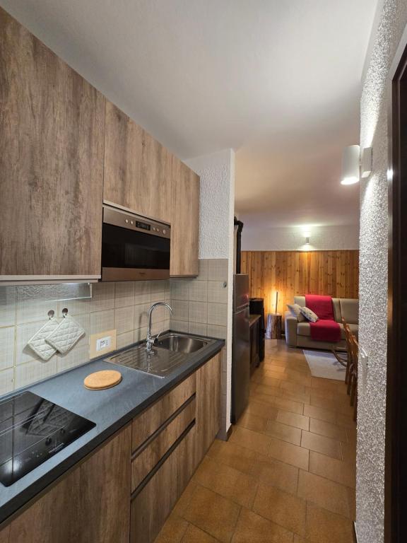 A kitchen or kitchenette at bb26 apartment mountain Lozio