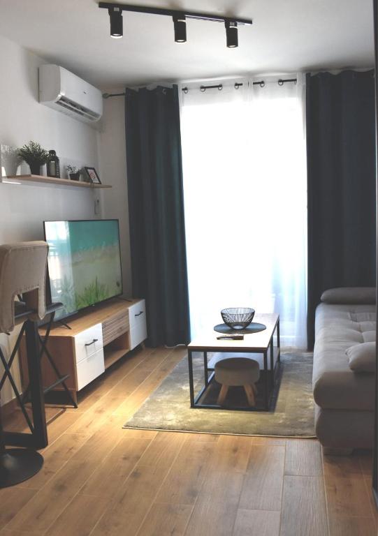 Een zitgedeelte bij Apartman Anna Srebrno jezero
