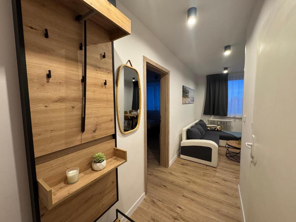 Postel nebo postele na pokoji v ubytování Apartmán Michalovce so súkromným parkingom