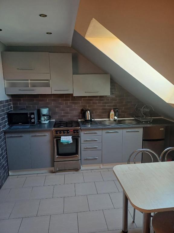 Kuchyňa alebo kuchynka v ubytovaní Apartament Wolin nad wodą koło Miedzyzdrojów