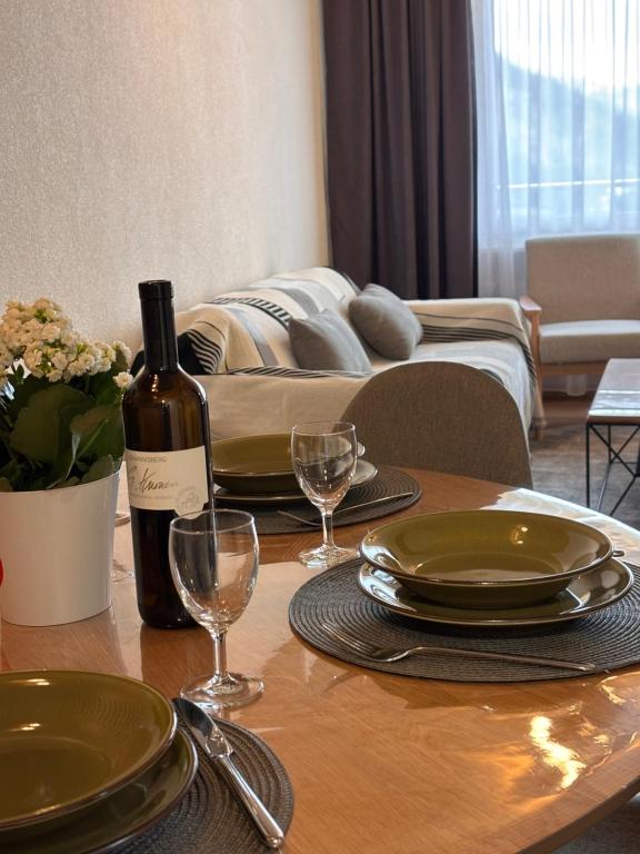 Posezení v ubytování Luxuse Ferienwohnung Flüe 11