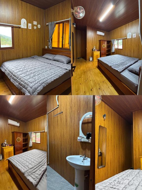 Postel nebo postele na pokoji v ubytování Lam House's Măng Đen