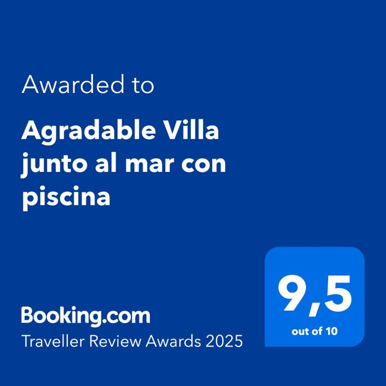 Certifikát, hodnocení, plakát nebo jiný dokument vystavený v ubytování Agradable Villa junto al mar con piscina