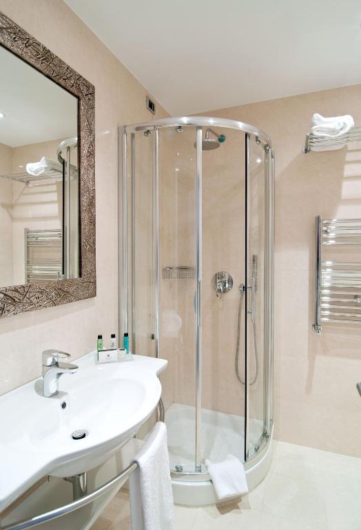 Koupelna v ubytování Hotel Perusia