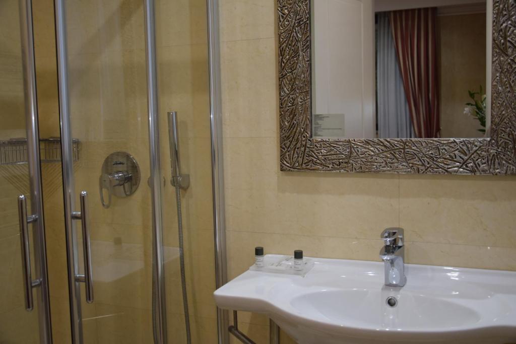 Koupelna v ubytování Hotel Perusia