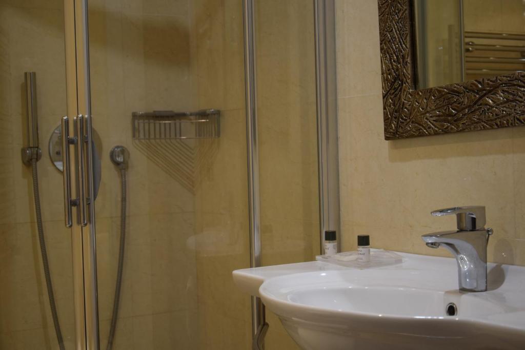 Koupelna v ubytování Hotel Perusia
