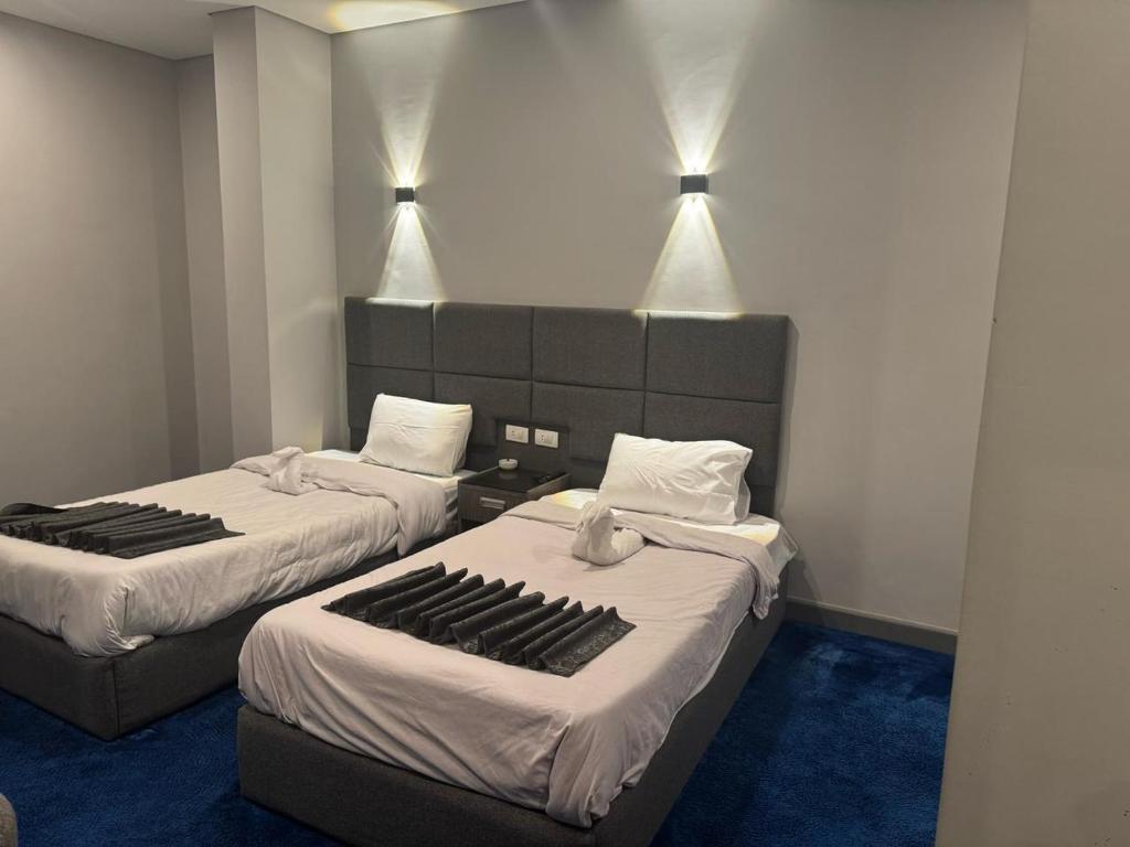 Postel nebo postele na pokoji v ubytování nuba nile hotel