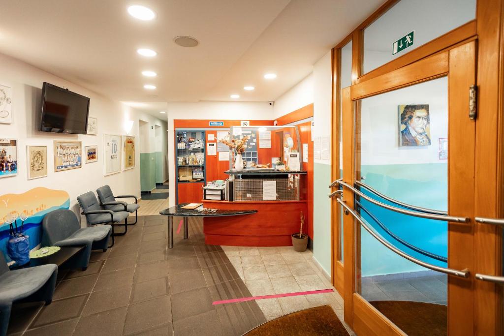 Kuchyň nebo kuchyňský kout v ubytování Hostel Soline