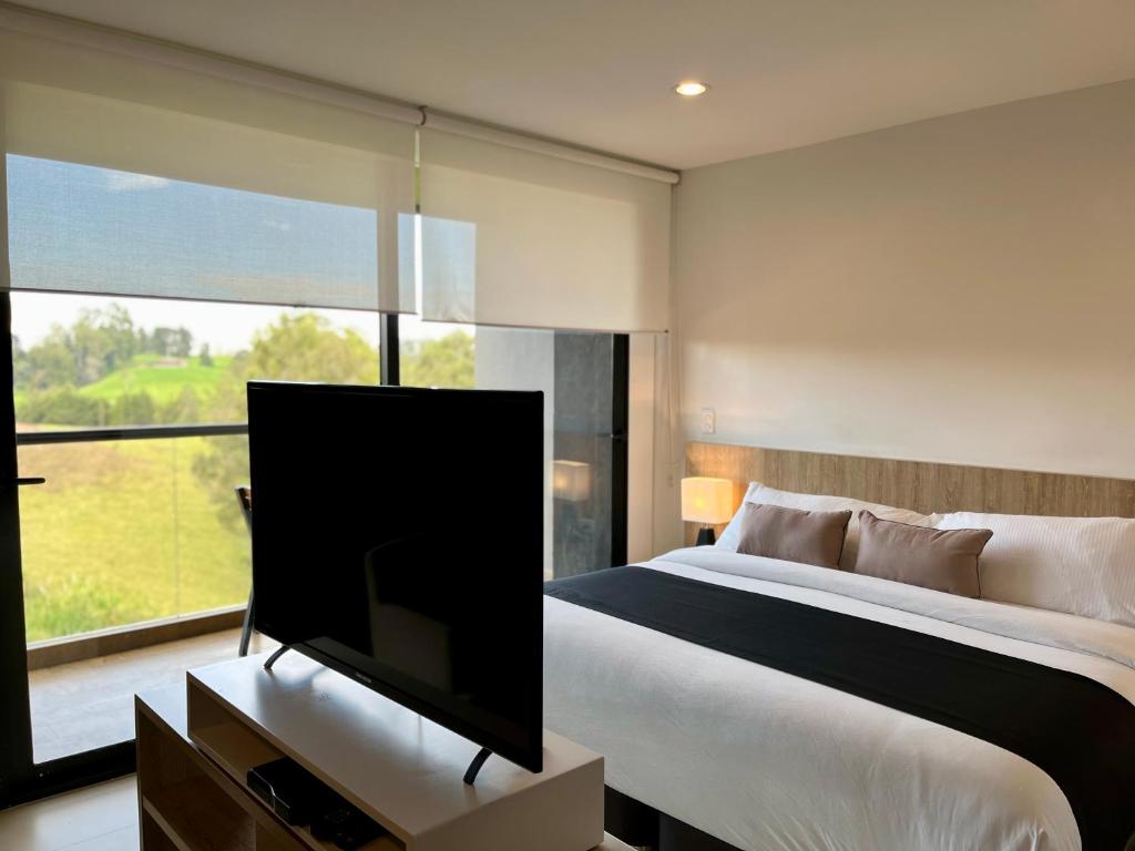 Postel nebo postele na pokoji v ubytování Suites - Hotel Rioverde
