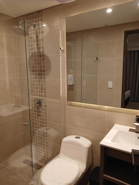Koupelna v ubytování Hotel Santino