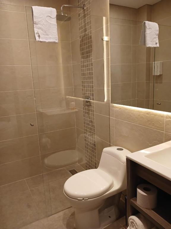 Koupelna v ubytování Hotel Santino
