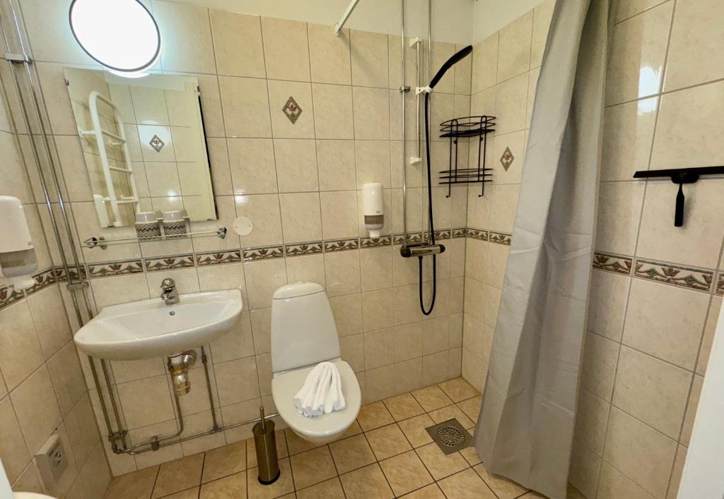 Koupelna v ubytování Hotel Fritza