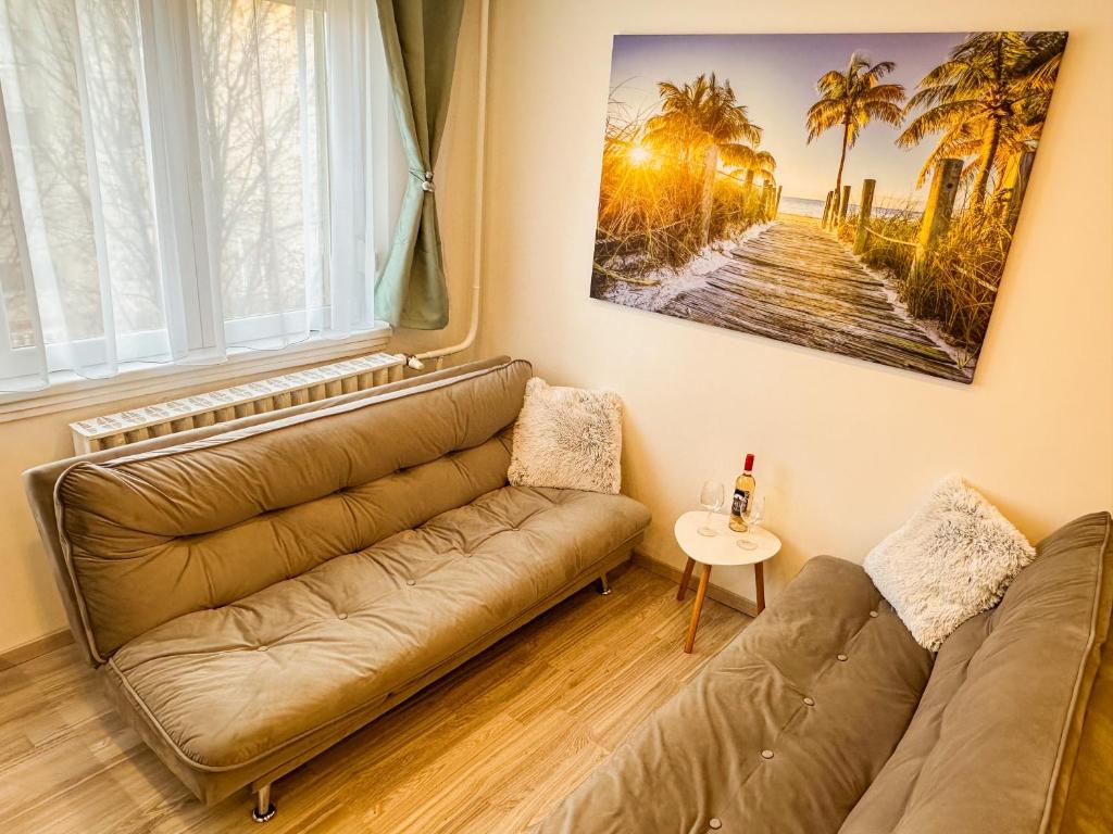 Posezení v ubytování Palace City Apartman,T13, AC, Klima