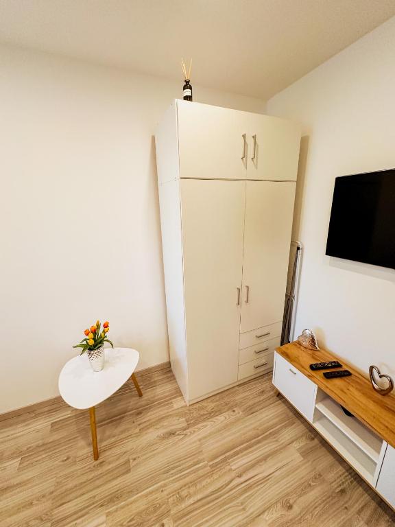 TV a/nebo společenská místnost v ubytování Palace City Apartman,T13, AC, Klima