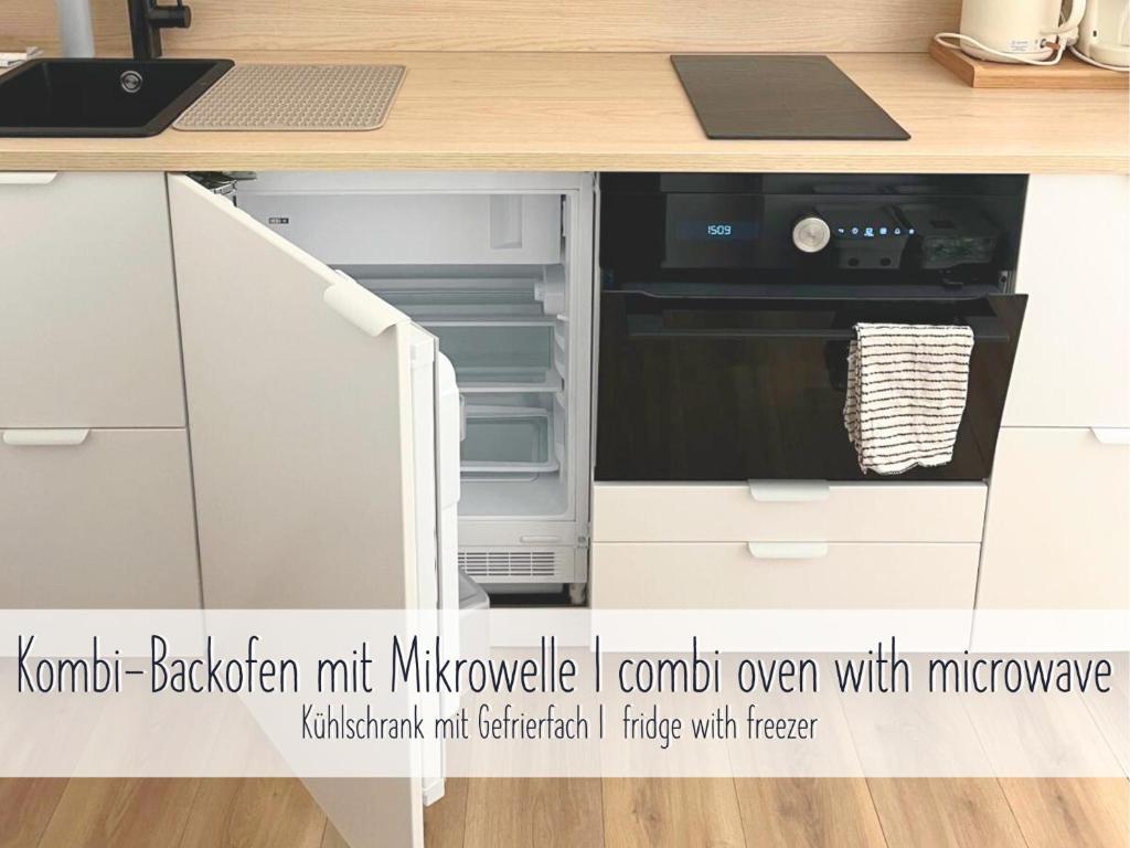 Kuchyň nebo kuchyňský kout v ubytování ApartNaest - vollausgestattete Apartments I kostenlos parken I flexibler Check-in I 1 bis 4 Zimmer I 1 bis 10 Personen