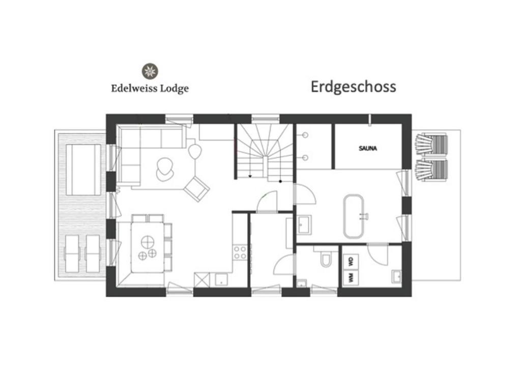 Půdorys ubytování Edelweiss Lodge
