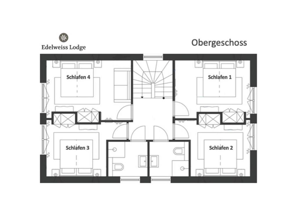 Půdorys ubytování Edelweiss Lodge