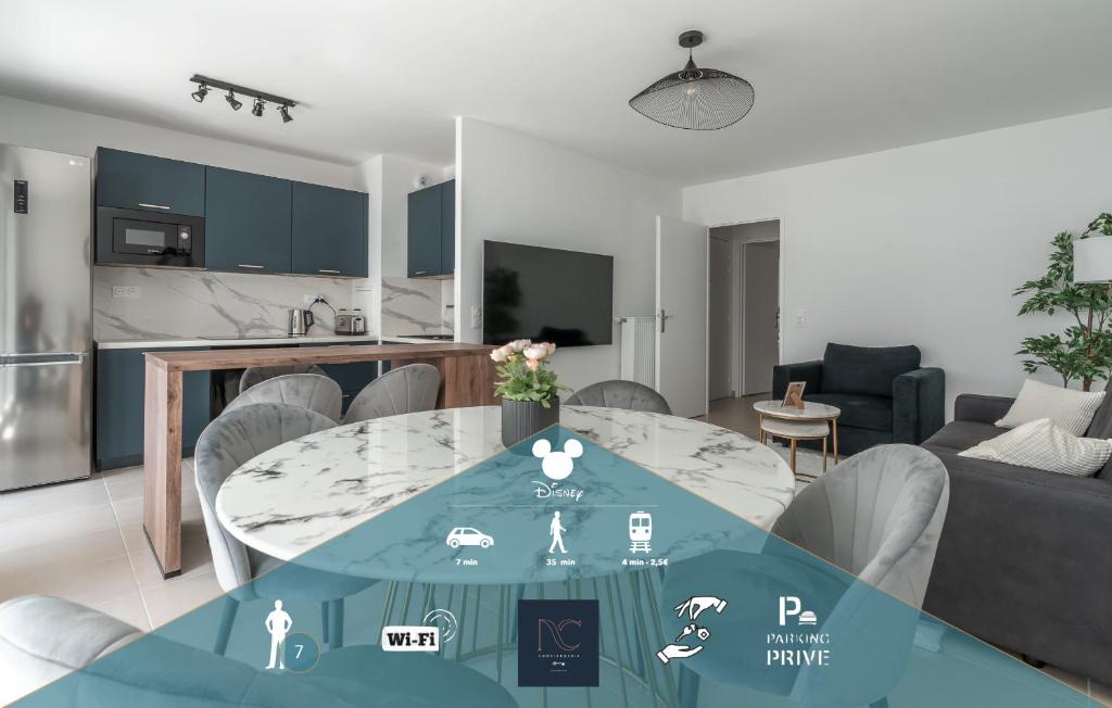 Køkken eller tekøkken på Disneyland-Paris 7pers, Parking, Wifi