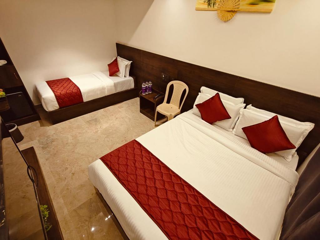 Postel nebo postele na pokoji v ubytování Woodlands Inn