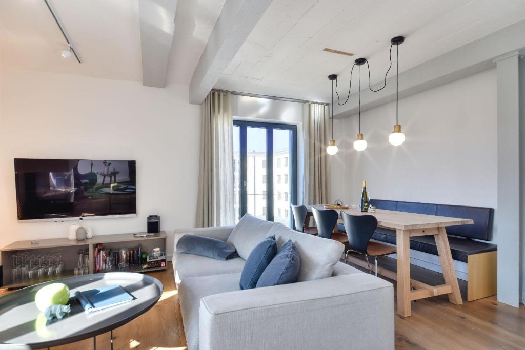 Гостиная зона в Ferienwohnung Lotsenloft 16 im Haus Düne 7