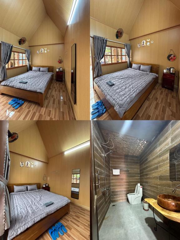 Postel nebo postele na pokoji v ubytování Lam House's Măng Đen