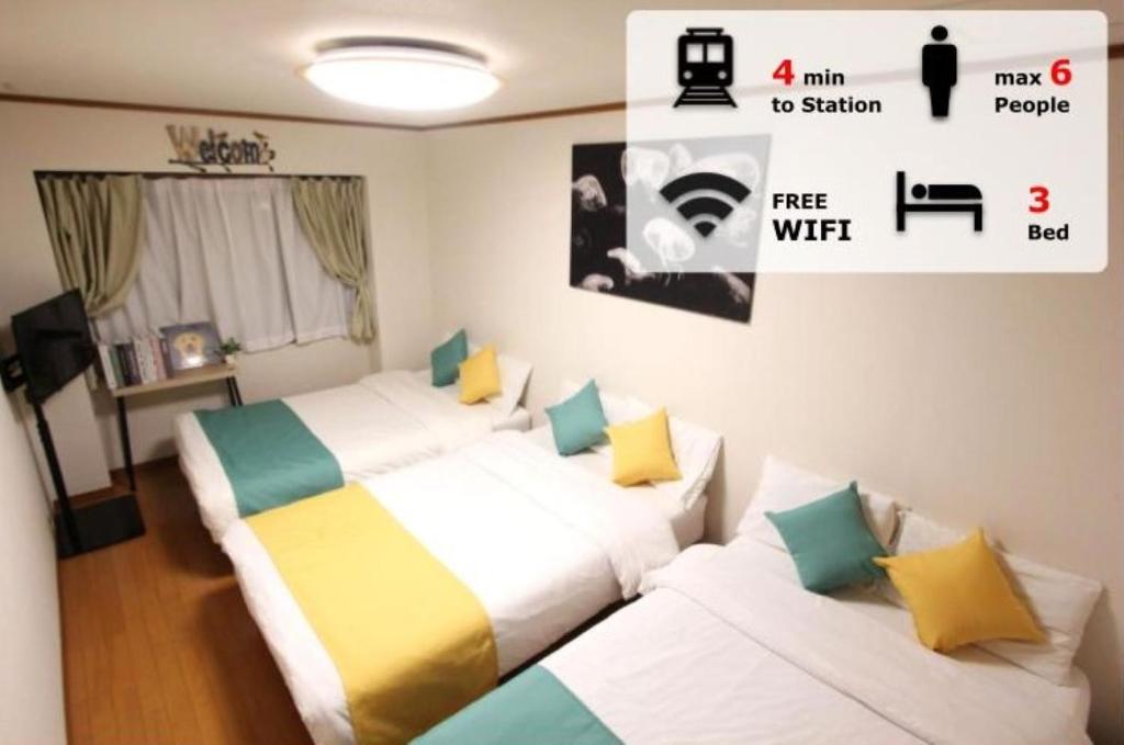 Postel nebo postele na pokoji v ubytování HOTEL LUANA in NISHIKI