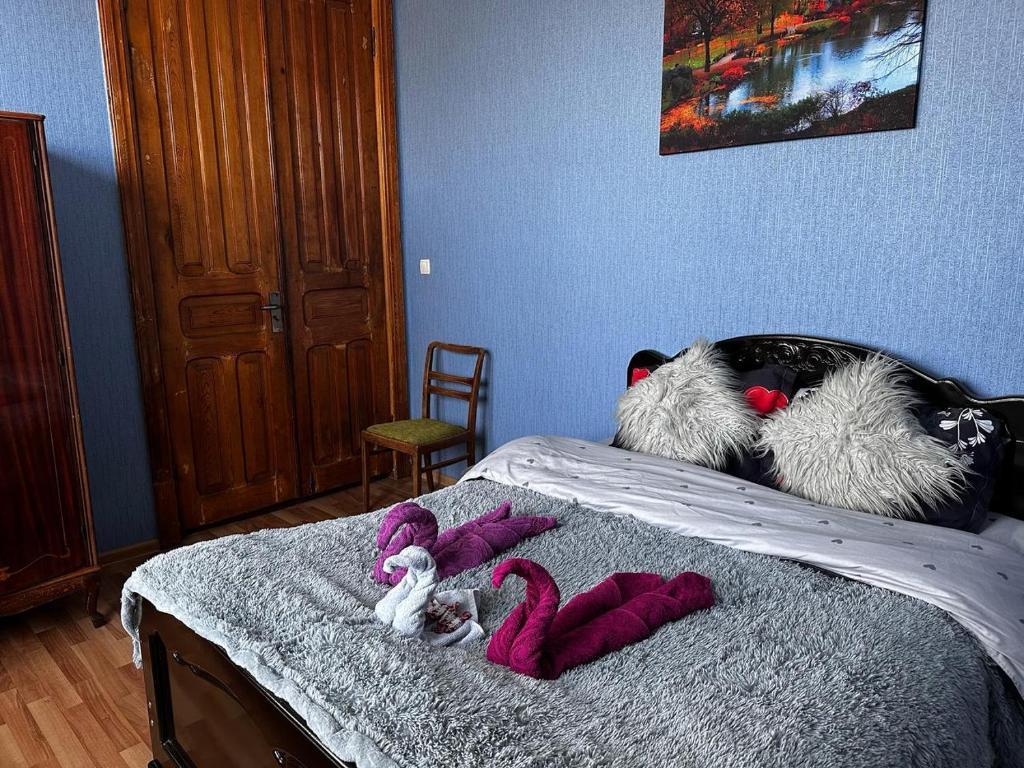 Postel nebo postele na pokoji v ubytování Latvji