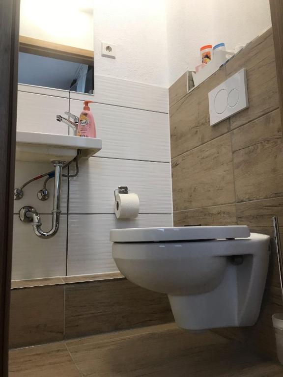 Koupelna v ubytování Hotel am Wasserturm