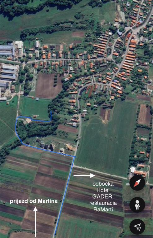 Letecký snímek ubytování Domček pod Orechom
