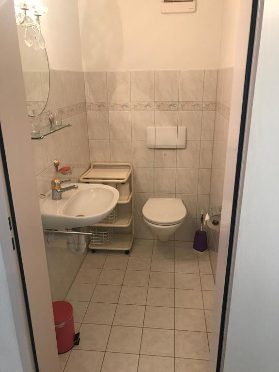 Vannituba majutusasutuses Beautiful apartment in the center of Switzerland