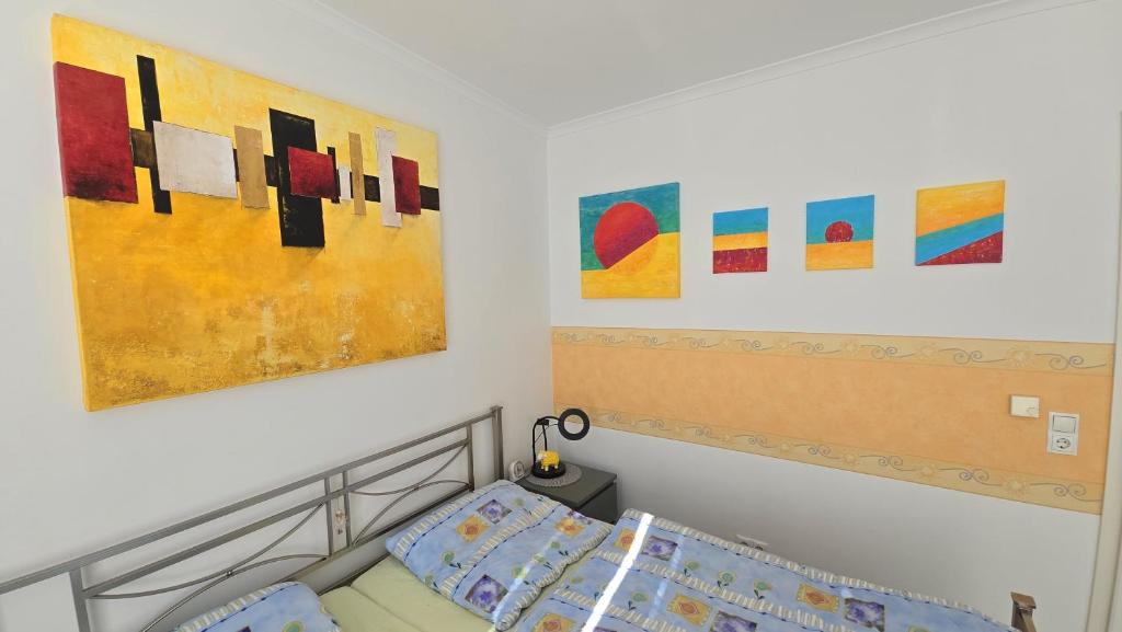 Postel nebo postele na pokoji v ubytování Auszeit